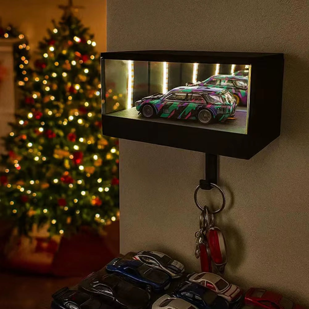LED Garage Key Holder – Creative Wall Mounted Car Key Organizer with Light | Unique Entryway Key Rack Decor
