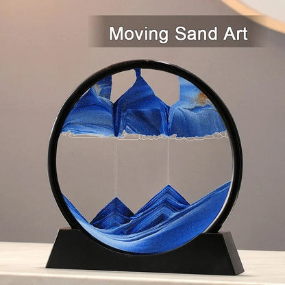 Moving Sand Art Frame – 3D Liquid Motion Sandscape | Relaxing Deep Sea Sand Picture Home Decor
