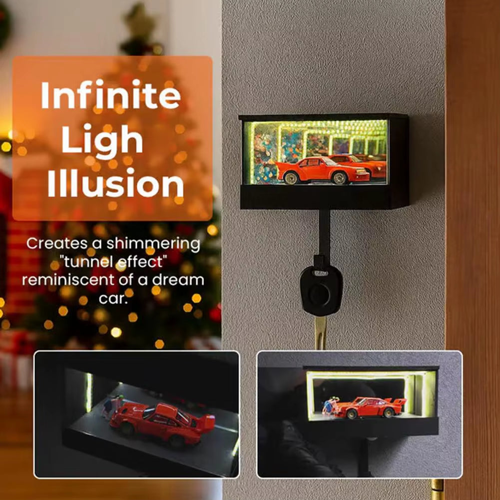 LED Garage Key Holder – Creative Wall Mounted Car Key Organizer with Light | Unique Entryway Key Rack Decor