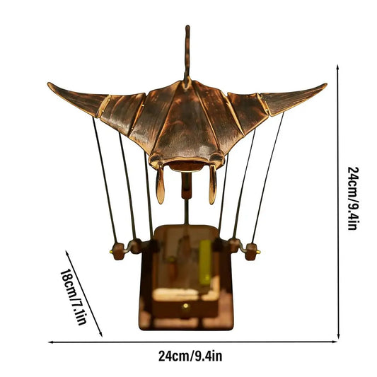 WarmFunDecor Handcrafted Wooden Manta Ray Automaton