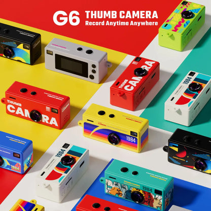Capture Every Moment with the G6 Thumb Camera: Ultra-Compact 1080P Retro Mini Keychain Camcorder for Students and Kids