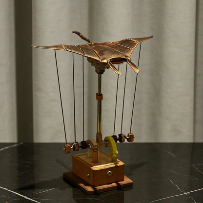 WarmFunDecor Handcrafted Wooden Manta Ray Automaton